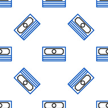 Line Stacks kağıt para para ikonu izole beyaz arka planda pürüzsüz desen. Para desteleri. Para birimi. Renkli taslak konsepti. Vektör.