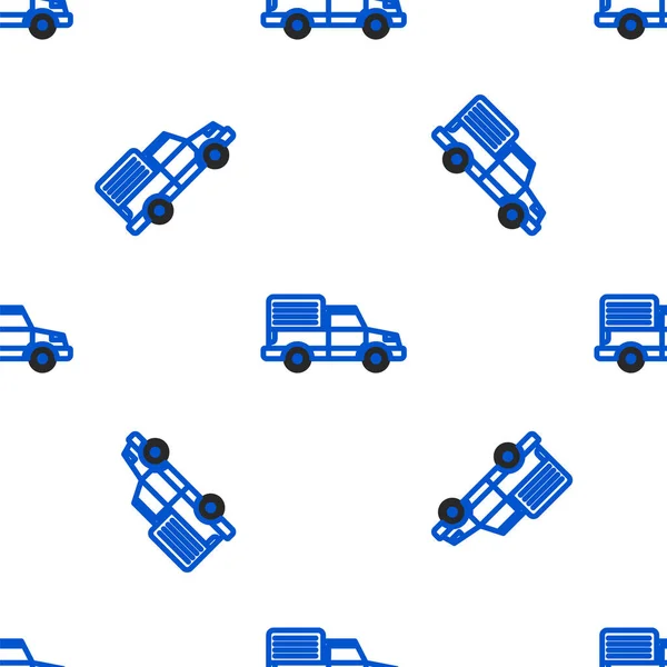 Linia Dostawy Pojazdu Ciężarówki Ikona Izolowane Bezszwowy Wzór Białym Tle — Wektor stockowy
