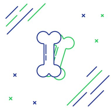 Çizgi Köpeği kemik simgesi beyaz arkaplanda izole edildi. Besin sembolü. Renkli taslak konsepti. Vektör.