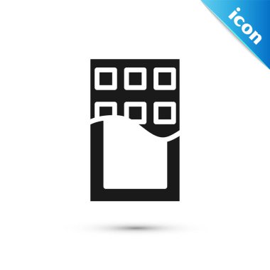 Beyaz arka planda izole edilmiş gri çikolata ikonu. Vektör.