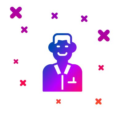 Renk Simgesi simgesi beyaz arkaplanda izole edildi. İşadamı hisse senedi ticareti yapıyor. Kademeli rastgele dinamik şekiller. Vektör.