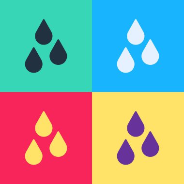 Pop Art Su Damlası simgesi renk arkaplanında izole edildi. Vektör.