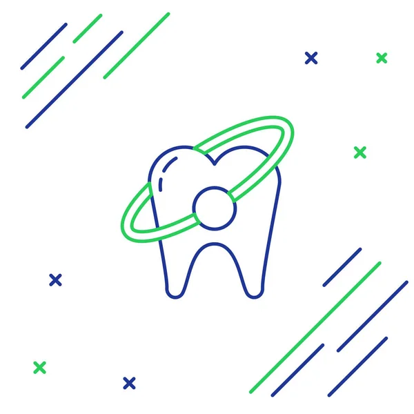 ライン歯のホワイトニングコンセプトアイコンは 白い背景に隔離されました 歯科クリニックや歯科医療センターの歯のシンボル カラフルなアウトラインコンセプト ベクトル — ストックベクタ