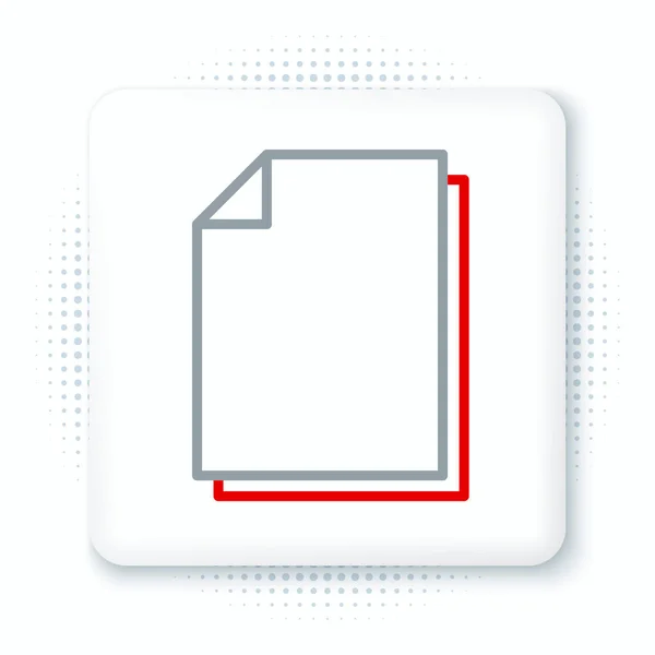 Ligne Icône Document Isolé Sur Fond Blanc Icône Fichier Icône — Image vectorielle