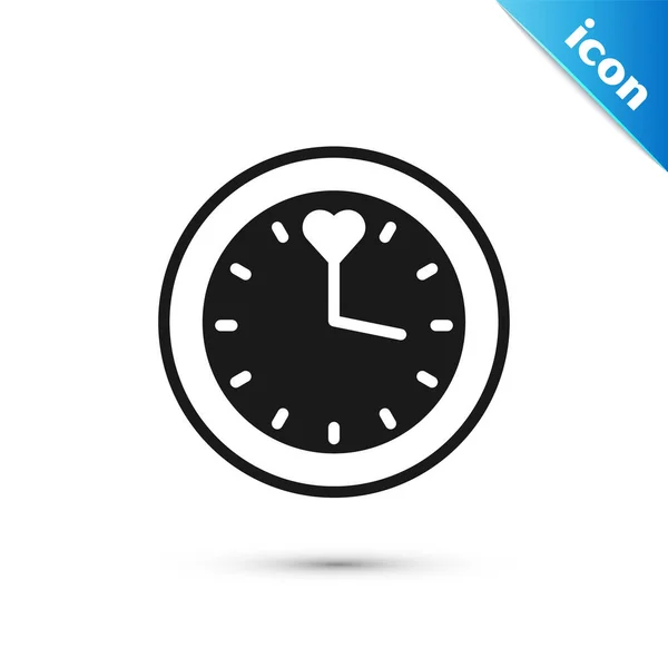 灰色の時計のアイコンは 白い背景に隔離された 時間の象徴だ ベクトル — ストックベクタ