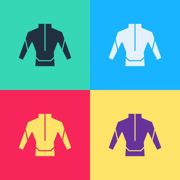 Pop Art Traje Neopreno Para Buceo Icono Aislado Fondo Color — Vector de stock