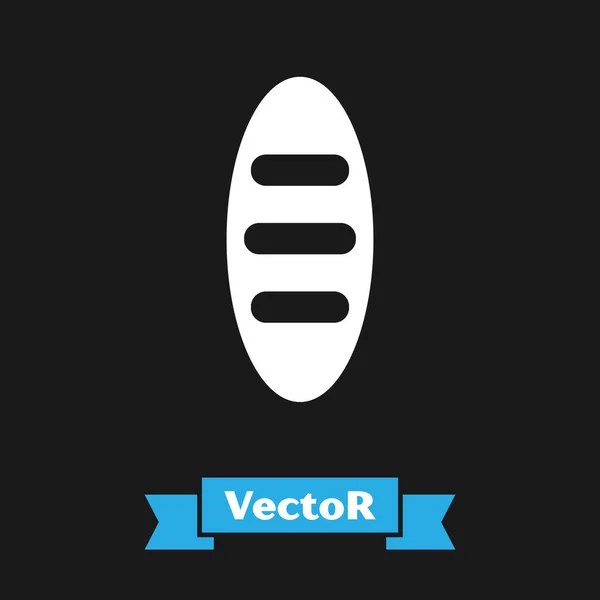 Wit Brood Brood Pictogram Geïsoleerd Zwarte Achtergrond Vector — Stockvector