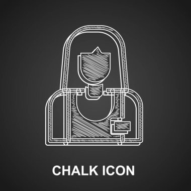 Tebeşir Satıcısı simgesi siyah arkaplanda izole edildi. Vektör