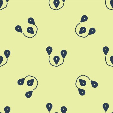 Mavi Yol konum simgesi sarı arkaplanda izole edilmiş pürüzsüz desen. Harita işaretçisi işareti. Yol ya da yol kavramı. GPS navigatörü. Vektör