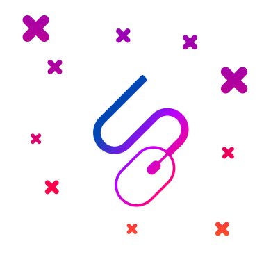 Renkli Bilgisayar fare simgesi beyaz arkaplanda izole edildi. Tekerlek sembollü optik. Kademeli rastgele dinamik şekiller. Vektör