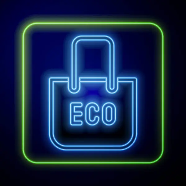 Saco Compras Papel Neon Brilhante Com Ícone Reciclagem Isolado Fundo —  Vetores de Stock