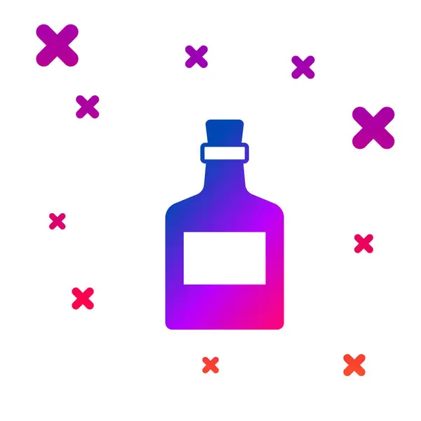 Färg Alkohol Dryck Rom Flaska Ikon Isolerad Vit Bakgrund Lutande — Stock vektor