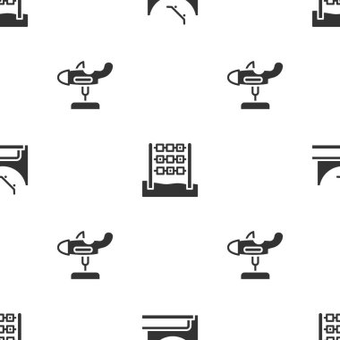 Set Skate park, Tic tac toe game and Swing plane on seamless pattern. Vector