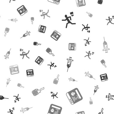 Cinayet, Sistem Hatası, Şırınga ve Çakmak 'ı kusursuz desene ayarlayın. Vektör