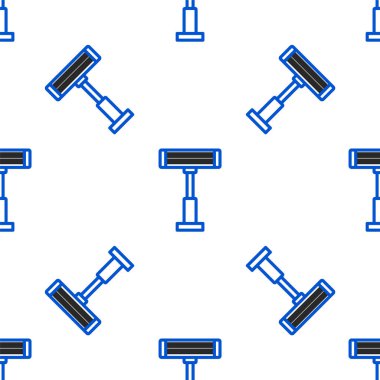 Hat Elektrikli ısıtıcı simgesi beyaz arkaplanda izole edilmiş pürüzsüz desen. Uzaktan kumandalı kızıl ötesi ısıtıcı. Klima kontrolü. Renkli taslak konsepti. Vektör.