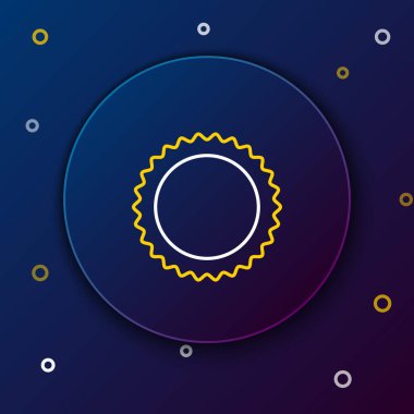 Hat Sun simgesi mavi arkaplanda izole edildi. Yaz sembolü. Güneşli bir gün. Renkli taslak konsepti. Vektör.