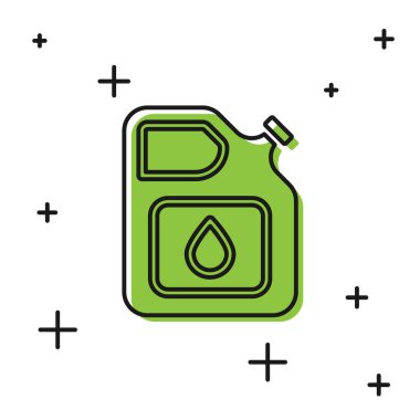 Beyaz arka planda izole edilmiş benzin ikonu için siyah tüp. Dizel gaz ikonu. Vektör.