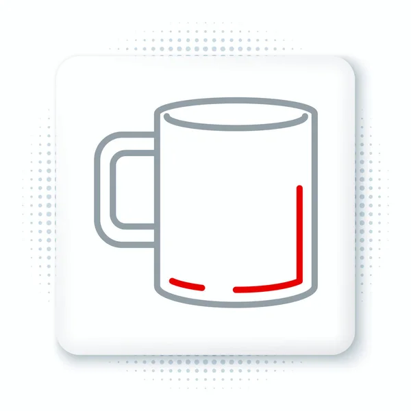 线咖啡杯图标孤立在白色背景 茶杯热饮咖啡 五彩缤纷的概念 — 图库矢量图片