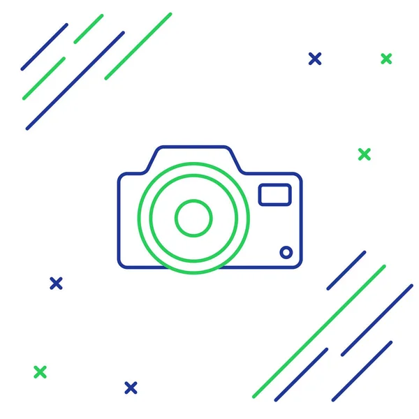 Линия Фото Камера Значок Изолирован Белом Фоне Значок Фотокамеры Красочная — стоковый вектор
