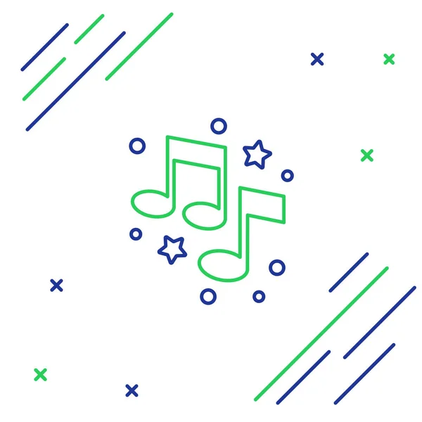 Заметка Музыкальная Строка Значок Тона Выделен Белом Фоне Красочная Концепция — стоковый вектор