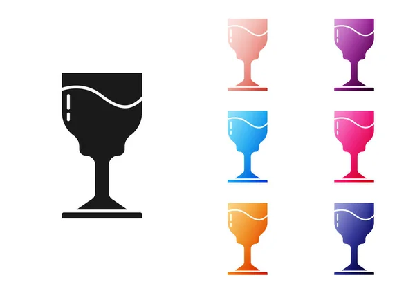 Schwarzweinglas Symbol Isoliert Auf Weißem Hintergrund Weinglas Ikone Kelch Symbol — Stockvektor