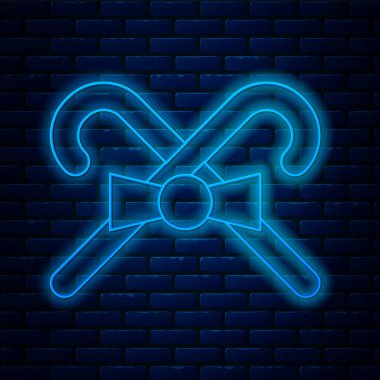 Duvarda izole edilmiş çizgi çizgili parlak neon çizgili Noel şekeri çubuğu. Mutlu Noeller ve mutlu yıllar. Vektör.