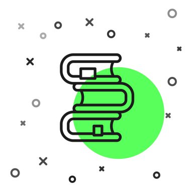 Siyah çizgi kitap simgesi beyaz arkaplanda izole edildi. Vektör.