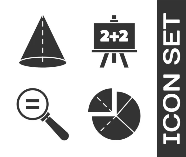 Set Graph Zeitplan Diagramm Diagramm Geometrische Figur Kegel Berechnung Und — Stockvektor