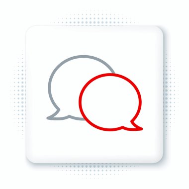 Konuşma balonu sohbet simgesi beyaz arkaplanda izole edildi. İleti simgesi. İletişim ya da yorum sohbet sembolü. Renkli taslak konsepti. Vektör.