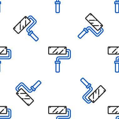 Çizgi boyası fırça simgesi beyaz arkaplanda izole edilmiş pürüzsüz desen. Renkli taslak konsepti. Vektör.