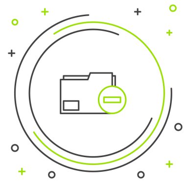 Eksi simgeye sahip satır belgesi beyaz arkaplanda izole edildi. Belgeyi temizle. Dosya belgesini sil. Bilgi dosyasını sil. Renkli taslak konsepti. Vektör.