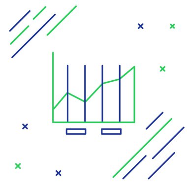 Çizgi pasta grafiği bilgi simgesi beyaz arkaplanda izole edildi. Diyagram çizelgesi. Renkli taslak konsepti. Vektör.