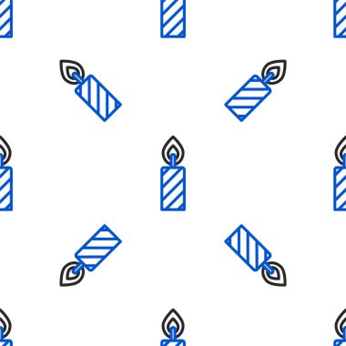 Doğum günü pastası ikonu beyaz arka planda izole edilmiş kusursuz desen. Renkli taslak konsepti. Vektör.