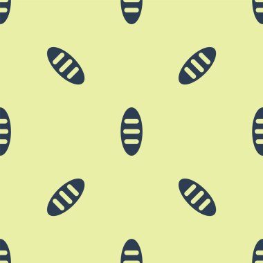 Mavi ekmek simgesi sarı arkaplandaki kusursuz deseni izole etti. Vektör.