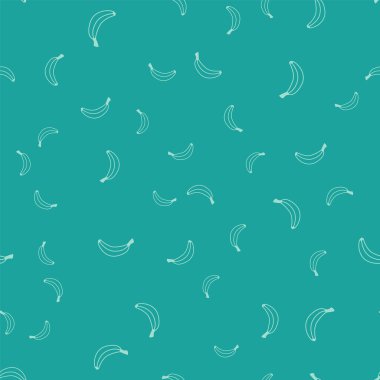 Yeşil muz ikonu yeşil arka planda izole edilmiş pürüzsüz desen. Vektör.