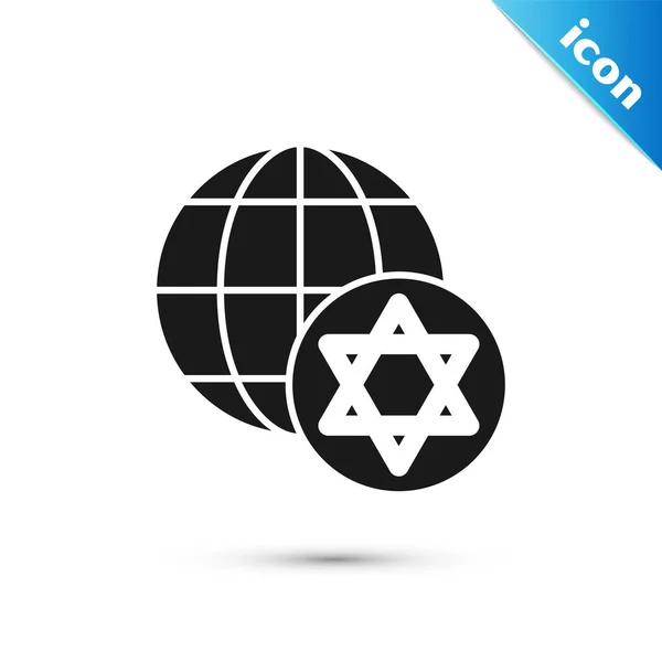 Иконка Grey World Globe Израиль Изолированы Белом Фоне Вектор — стоковый вектор