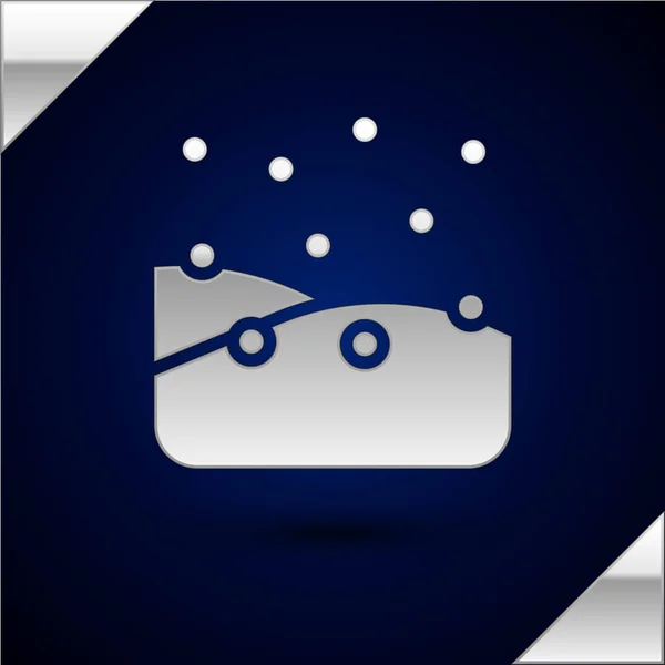 Icono Silver Snowfall Aislado Sobre Fondo Azul Oscuro Nieve Que — Archivo Imágenes Vectoriales