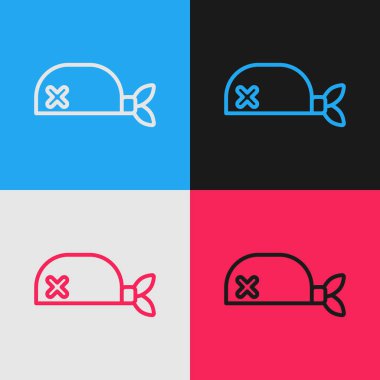 Sanat eseri korsan bandanası renk arkaplanında izole edilmiş kafa simgesi için. Vektör