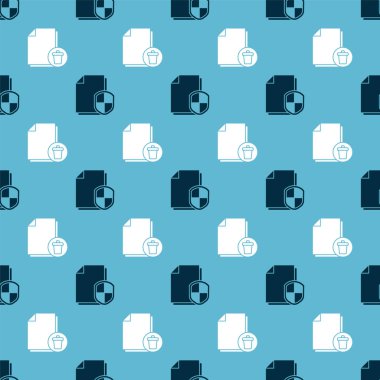 Belge koruma kavramını ayarla ve kusursuz desen üzerine dosya belgesini sil. Vektör.