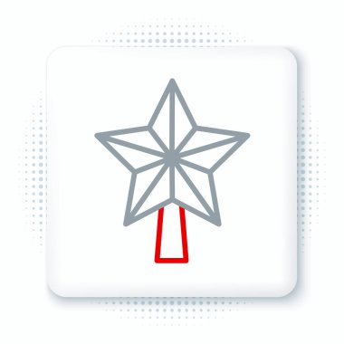 Beyaz arka planda izole edilmiş çizgi Noel yıldızı simgesi. Mutlu Noeller ve mutlu yıllar. Renkli taslak konsepti. Vektör.