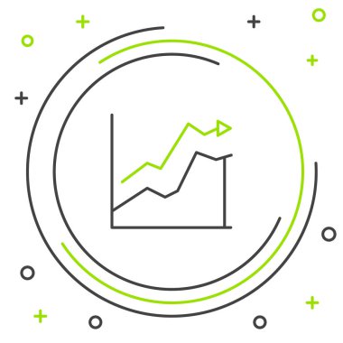 Beyaz arkaplanda çizgi yağı fiyat artışı simgesi izole edildi. Petrol endüstrisi krizi konsepti. Renkli taslak konsepti. Vektör.