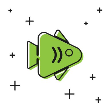 Siyah balık simgesi beyaz arkaplanda izole edildi. Vektör.