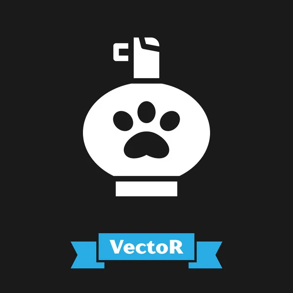 Icono Champú White Pet Aislado Sobre Fondo Negro Señal Cuidado — Vector de stock