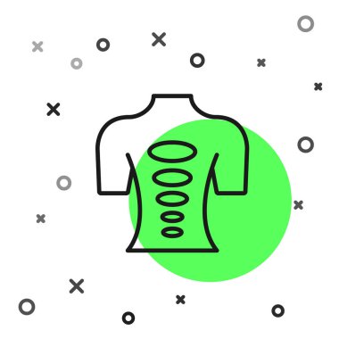 Siyah çizgi masaj taşı terapi ikonu beyaz arka planda izole edilmiş. Rahatlatıcı, boş zaman. Vektör.