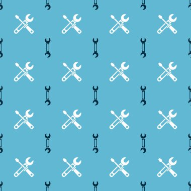 Anahtarı ve tornavidayı ve anahtar aletlerini pürüzsüz desene ayarla. Vektör.