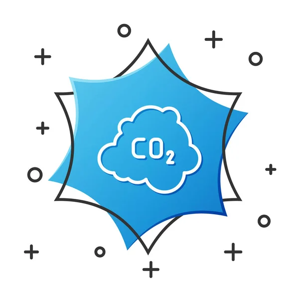 White Line Co2 Emissions Cloud Icon Isolated White Background Carbon — Stock Vector