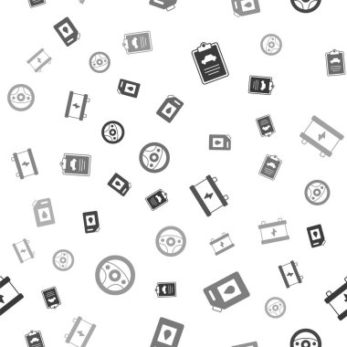 Araç denetimini ayarlayın, motor yağı, pil ve direksiyon için teneke kutu. Vektör