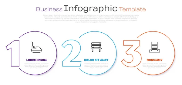 Definir Linha Bumper Carro Banco Parede Sueca Modelo Infográfico Negócios — Vetor de Stock