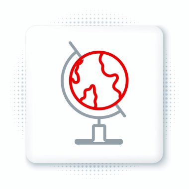 Beyaz arka planda izole edilmiş Dünya çizgisi ikonu. Renkli taslak konsepti. Vektör.