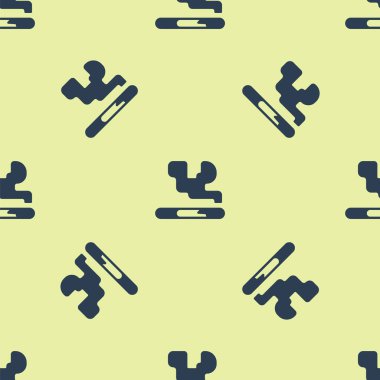 Mavi Sigara ikonu sarı arka planda izole edilmiş pürüzsüz desen. Tütün tabelası. Sigara içme sembolü. Vektör.